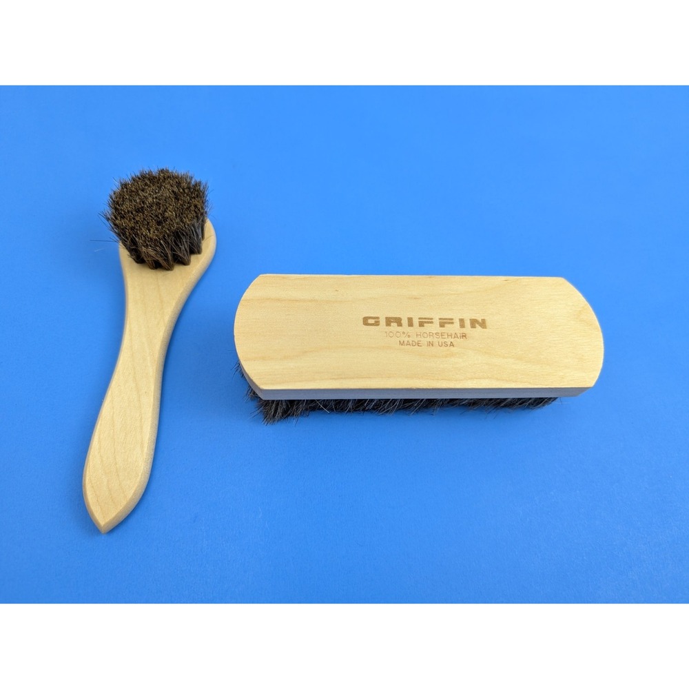 Griffin 100% Horsehair Wood Shoe Brush Set